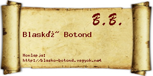Blaskó Botond névjegykártya